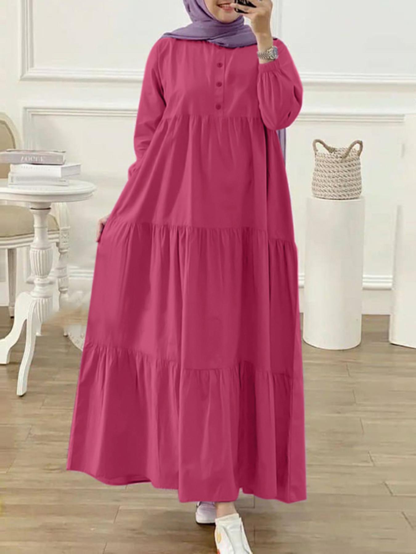 knee length dresses for ladies Batool Black Chiffon Modest Long Maxi Dress | Modest Muslim Dresses main image 1