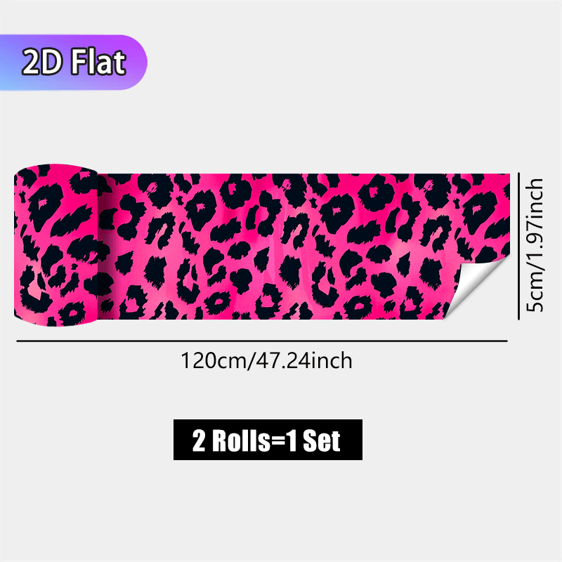TEMU 2 Rolls, 2d Flat Individual Leopard Print Pattern Self-adhesive Decorative Sealing Tapes, Gift Box Sealing Tape, Home Kitchen Countertop