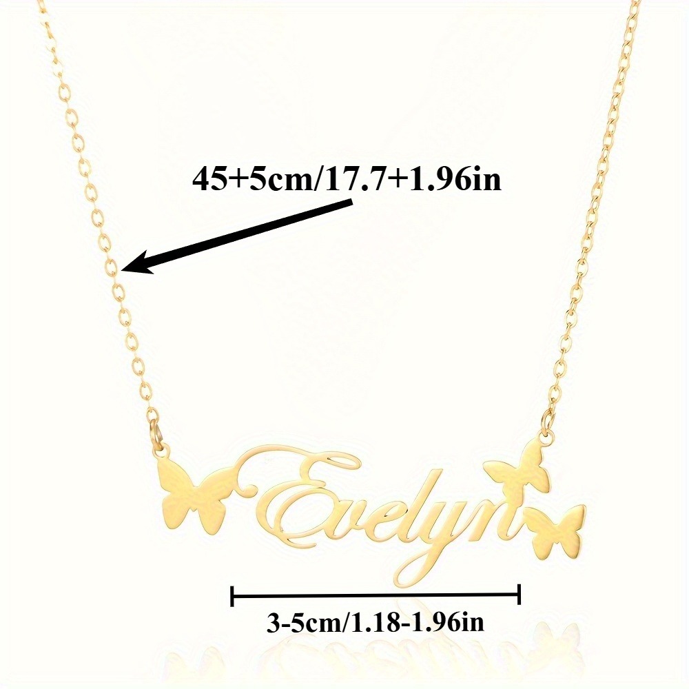 Women's Personalized Butterfly Name Necklace — Custom Design