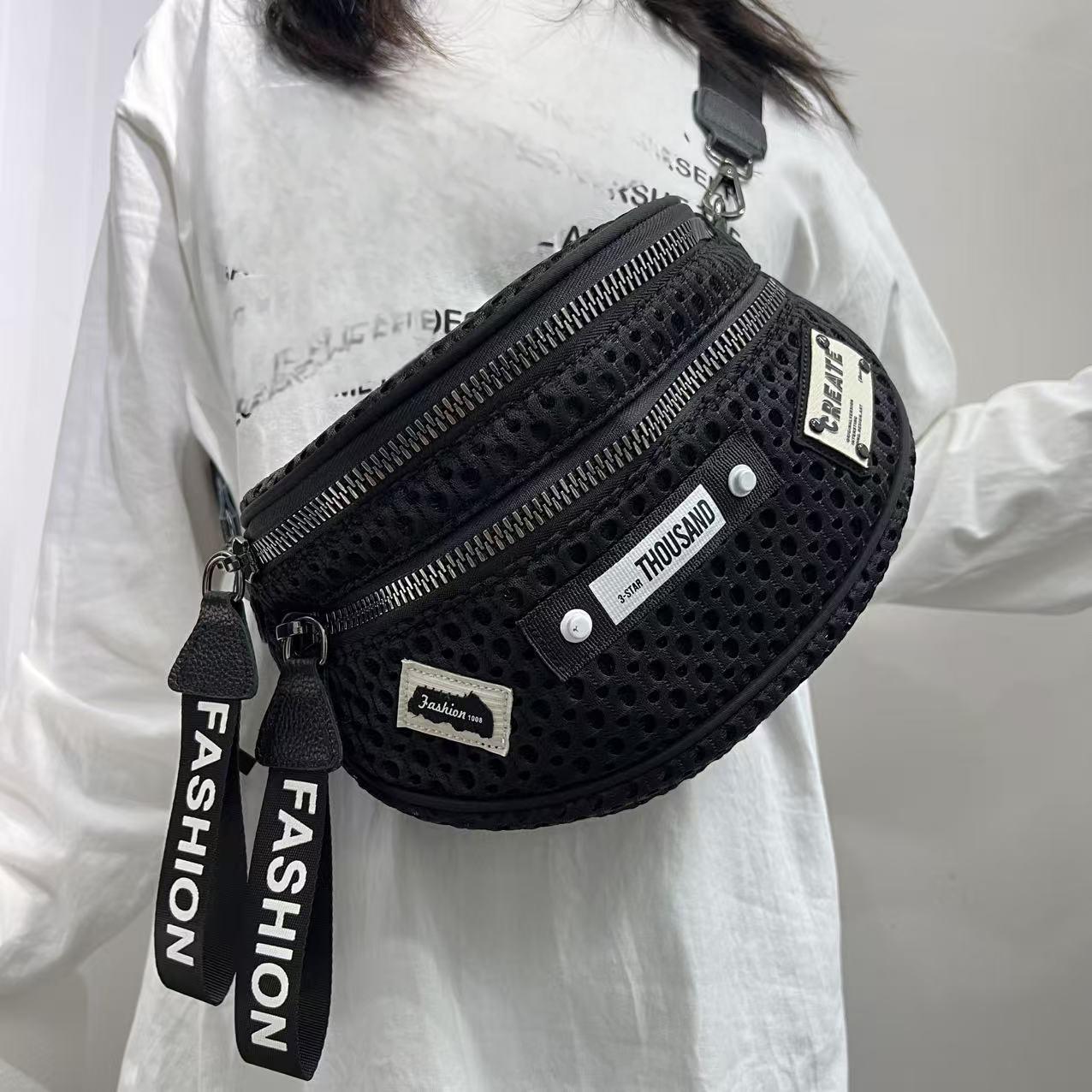 Image of Lightweight Nylon Crossbody Bag With Adjustable Strap & Multi-pocket - / Casual Sports Handbag Suitable For Running, Gym, Travel - Zipper Closure, & -care (hand Wash/dry) - Ideal /christmas