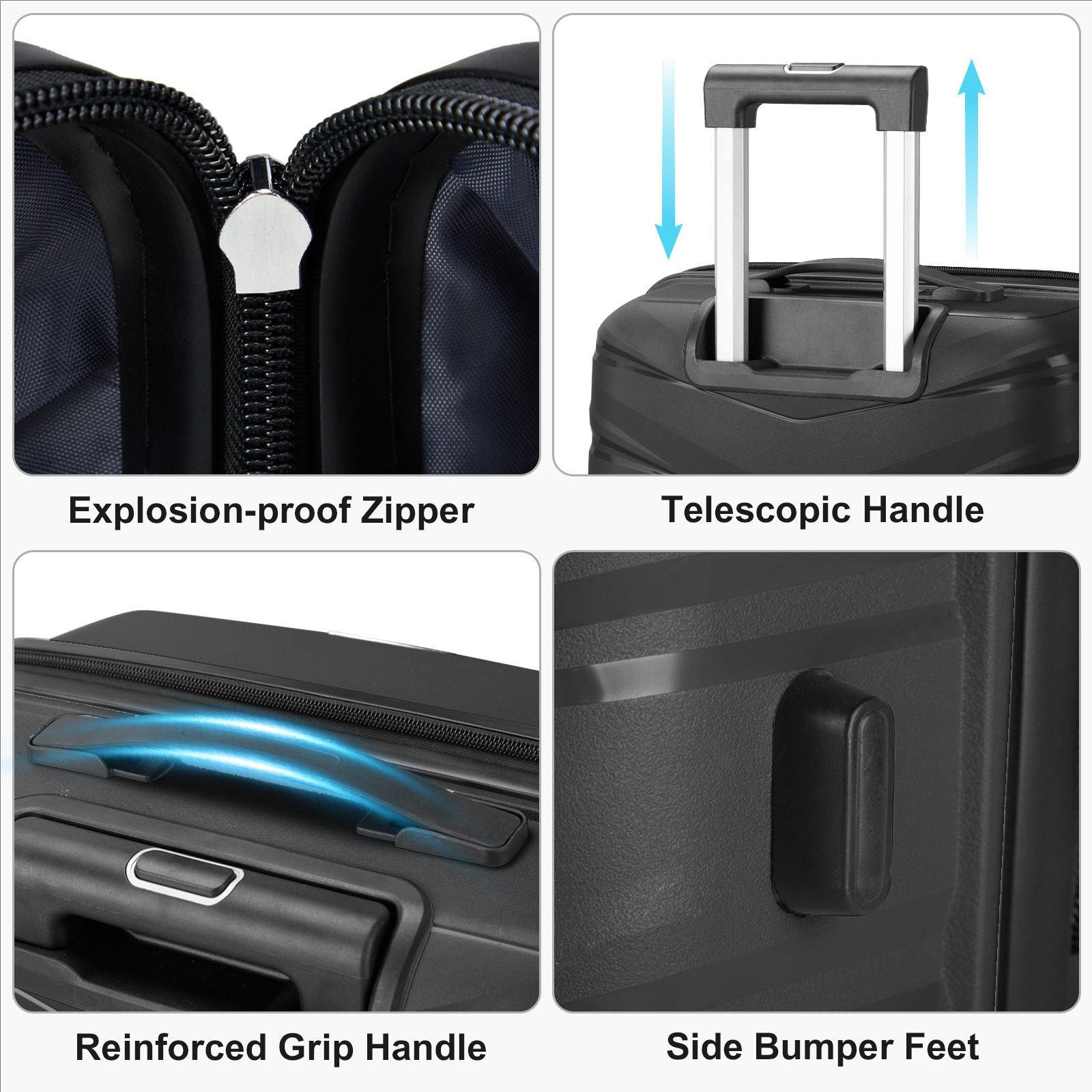 3pcs Set Lightweight Suitcase with TSA Lock (20/24/28)