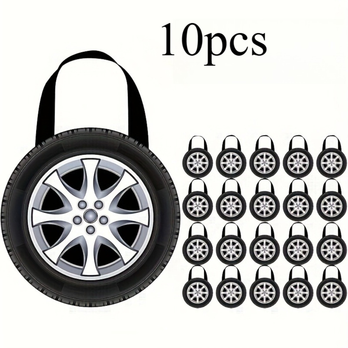 TEMU 10pcs Durable Non-woven Car-shaped Tote Bags With Sturdy Handles - Fit For Car Wheel Designs, Ideal For Birthday Parties, , Holiday Gifts &