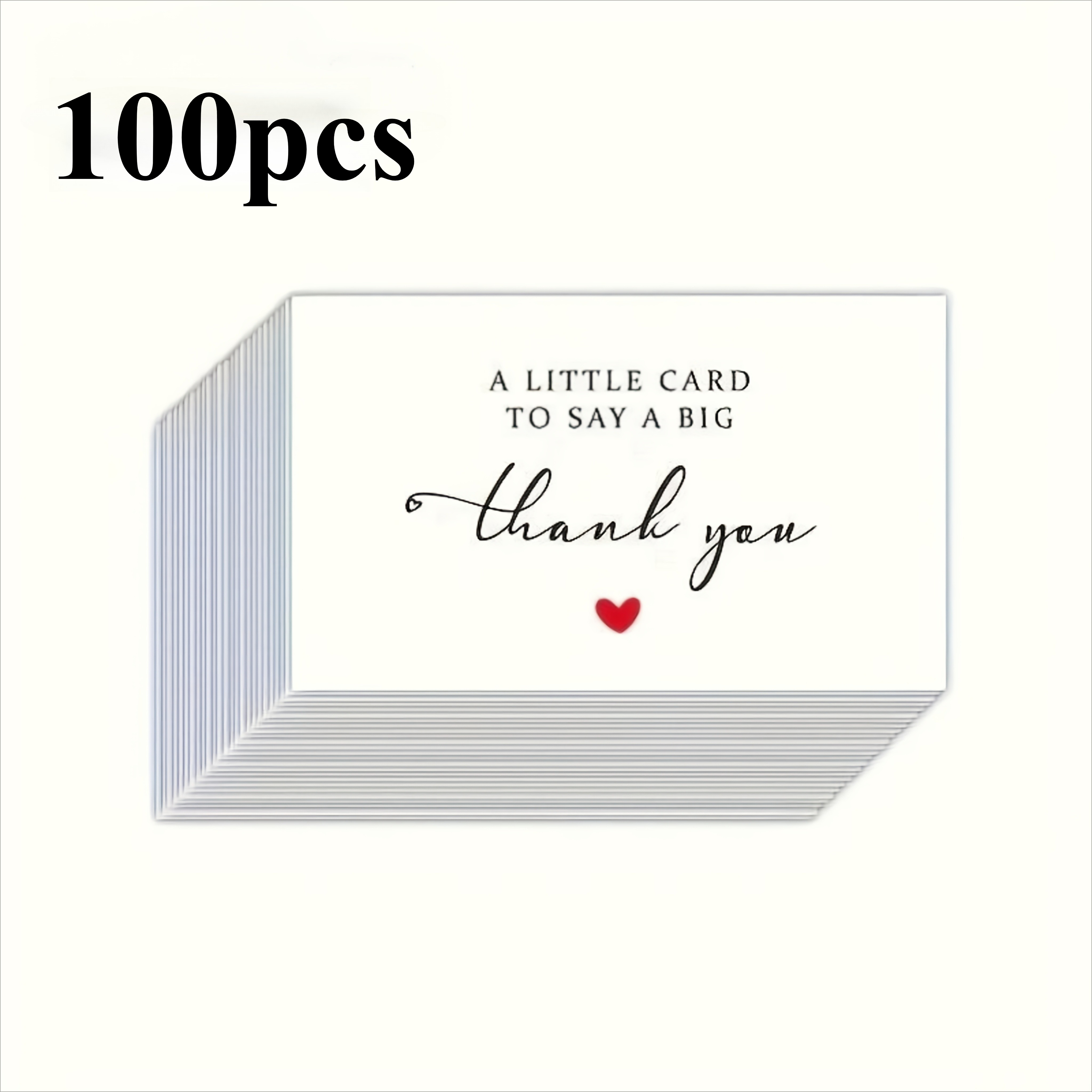 TEMU 50 of 100 Bedankkaartjes, kleine kaart vertegenwoordigt een bedankje, betekenisvol, lichtgewicht en gemakkelijk
