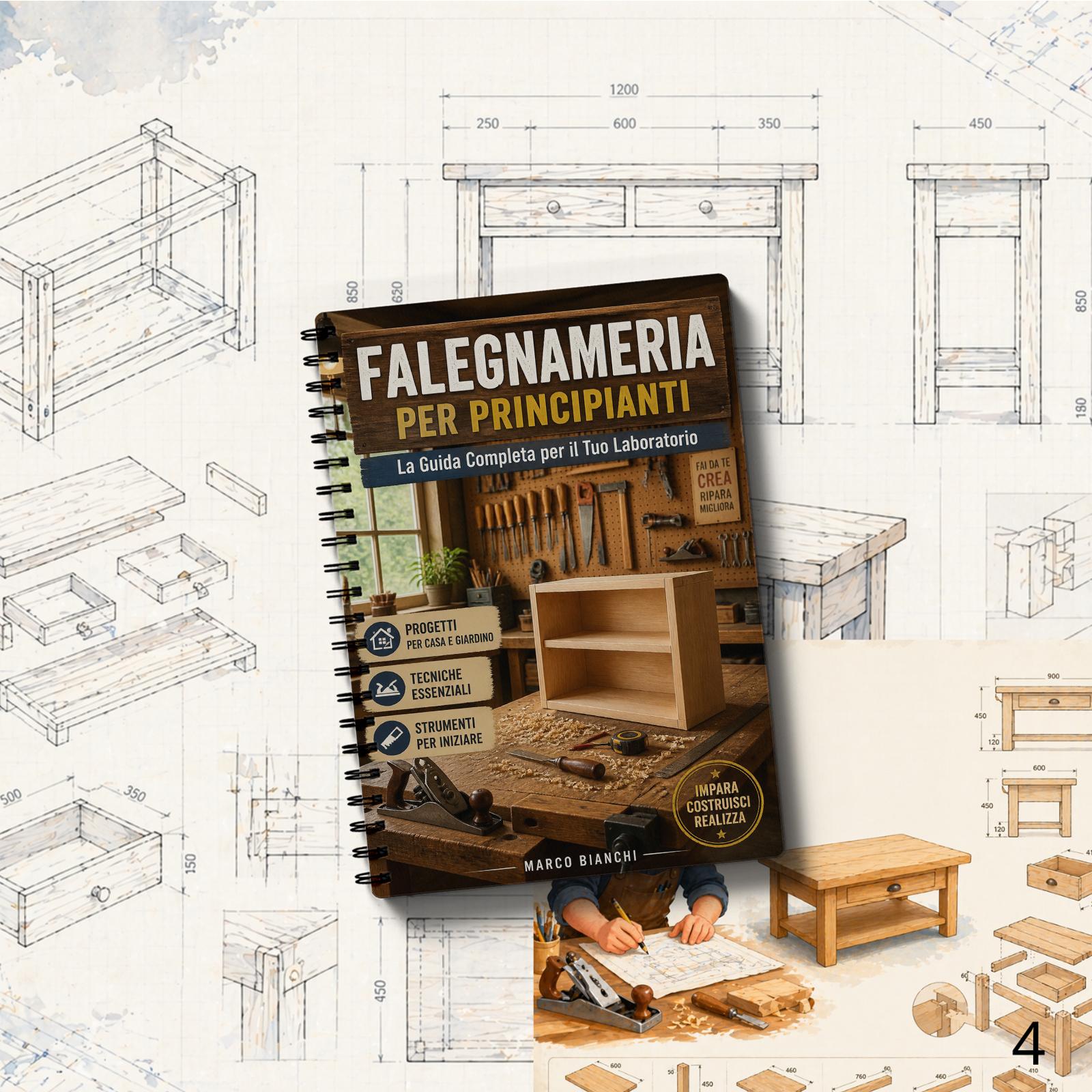 TEMU Versione Italiana - Libretto di di Ingegneria per la Lavorazione del Legno, Piani di Falegnameria Facili per Principianti, Guida Creativa per