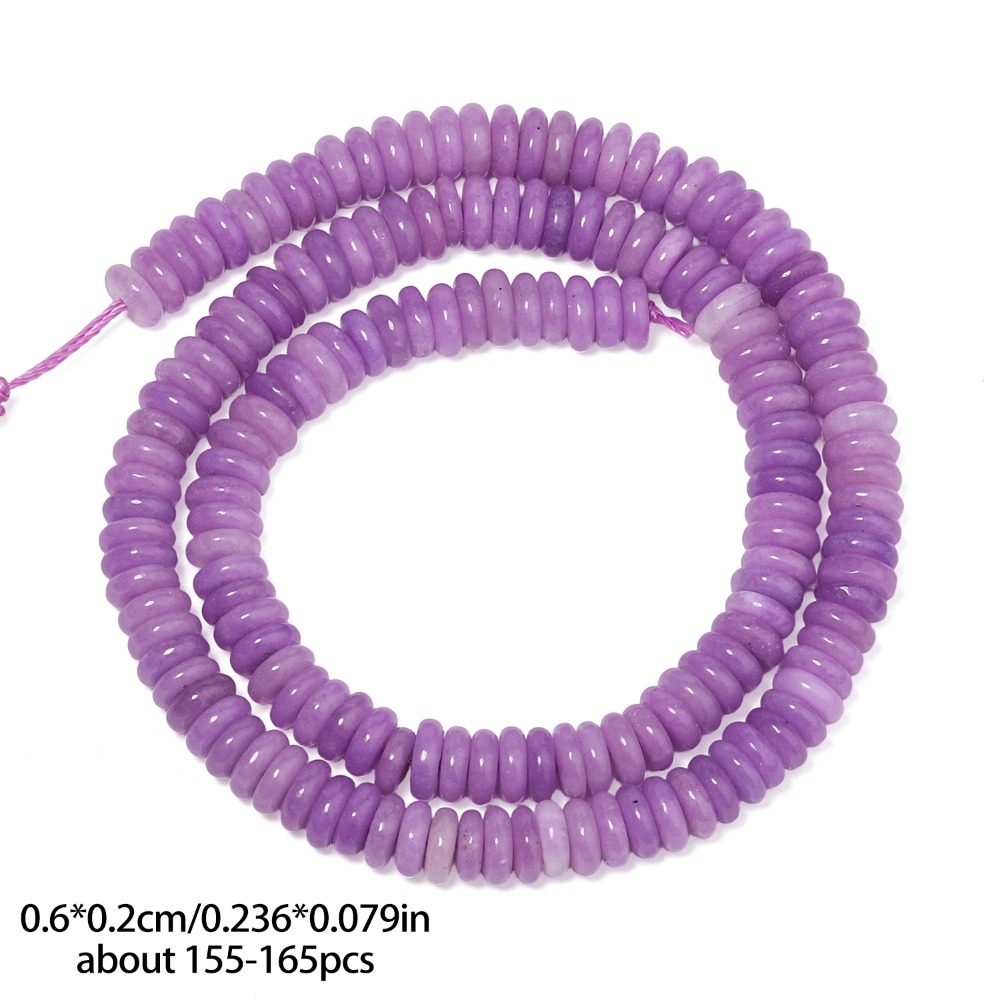 TEMU 2d Flat, 6x2mm Natural Stone Purple Jasper Flat Rondelle Unique Gorgeous Loose Spacer Beads For Jewelry Making Diy Elegant Bracelets Necklace