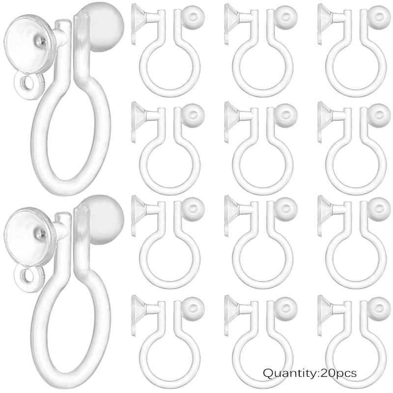 TEMU Convertitori per orecchini a clip invisibili per orecchie non piercing, clip per orecchini in plastica con chiusure a proiettile, adatti per