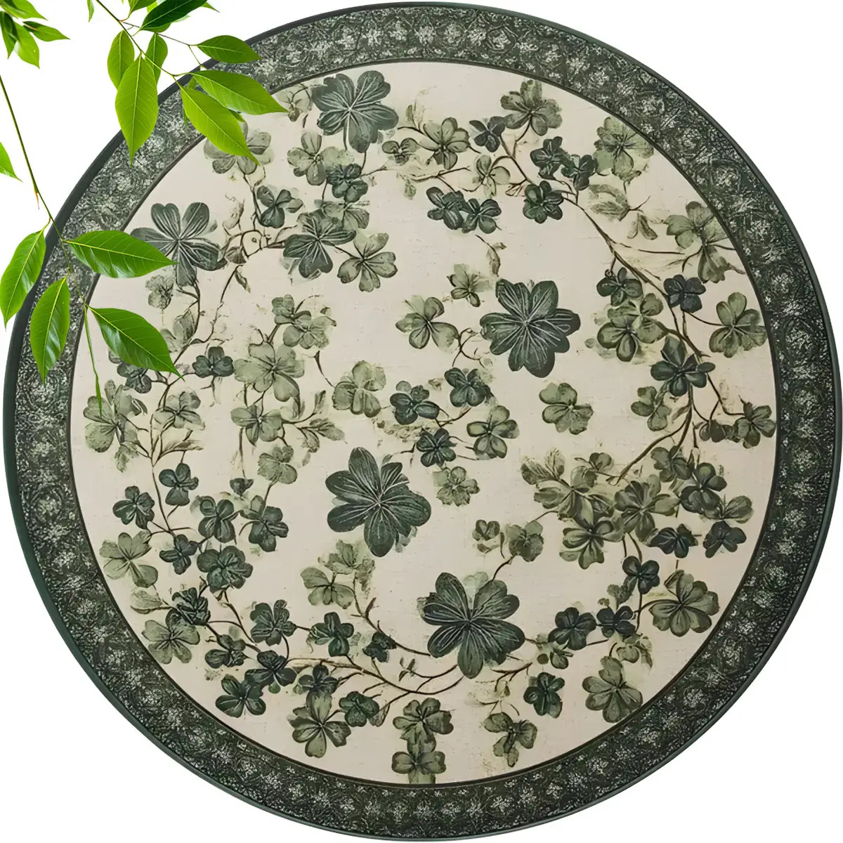 TEMU Juego de 6 posavasos redondos florales, protectores de mesa de madera para café y tazas calientes, con decoración para mesa, regalo de