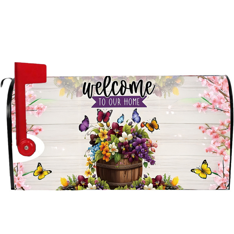 

1pc, Clover Waterproof Magnetic Mailbox Cover, Standard Size 21x18 Inches, Polyester, Decorative Garden Patio Home Mailbox Wrap For 's Day