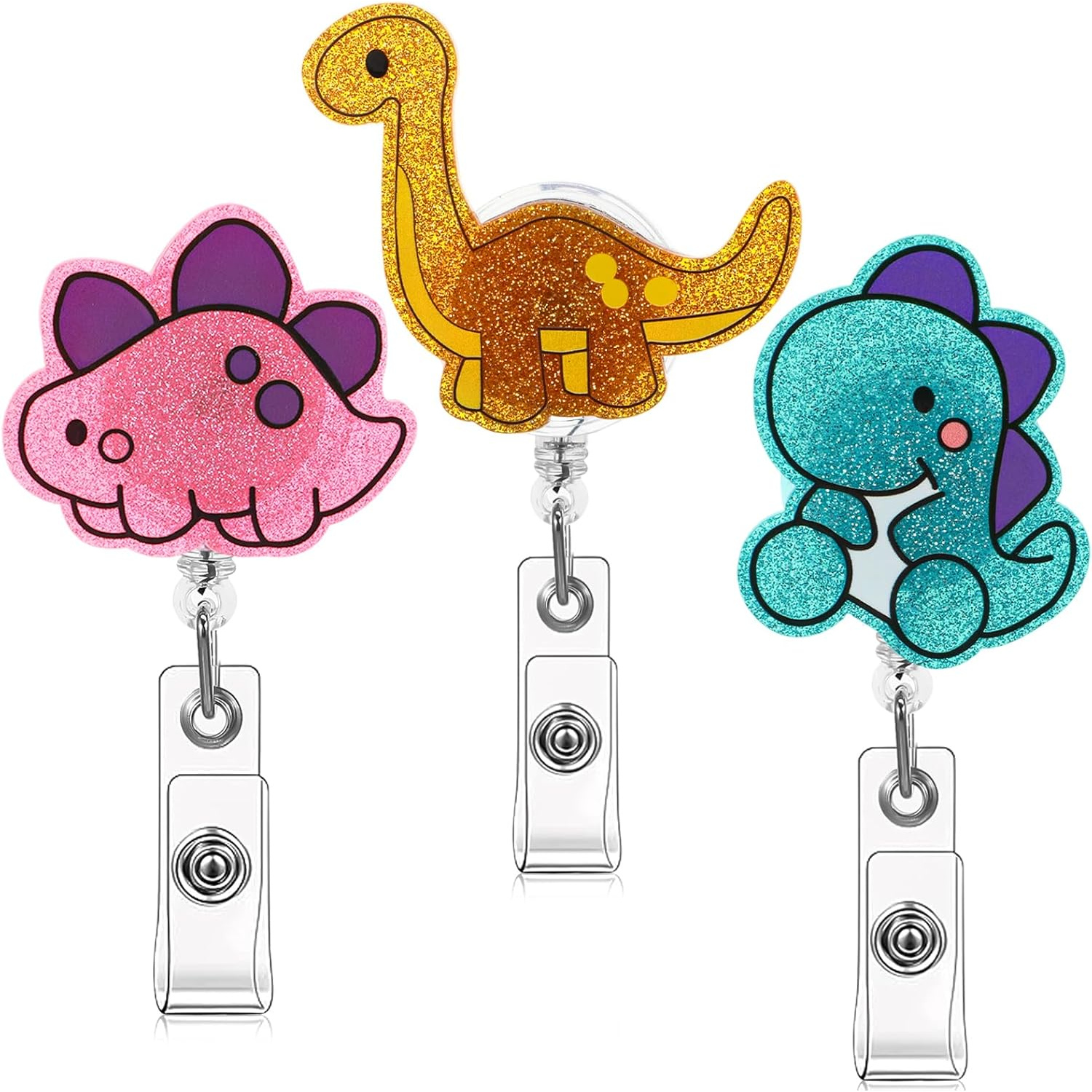 TEMU 2d Flat Stretch Badge Scroll | Fun Multi-style Pattern Festival Id Card Holder, Designed For Easy Opening And Convenient Pull-out Buckle,