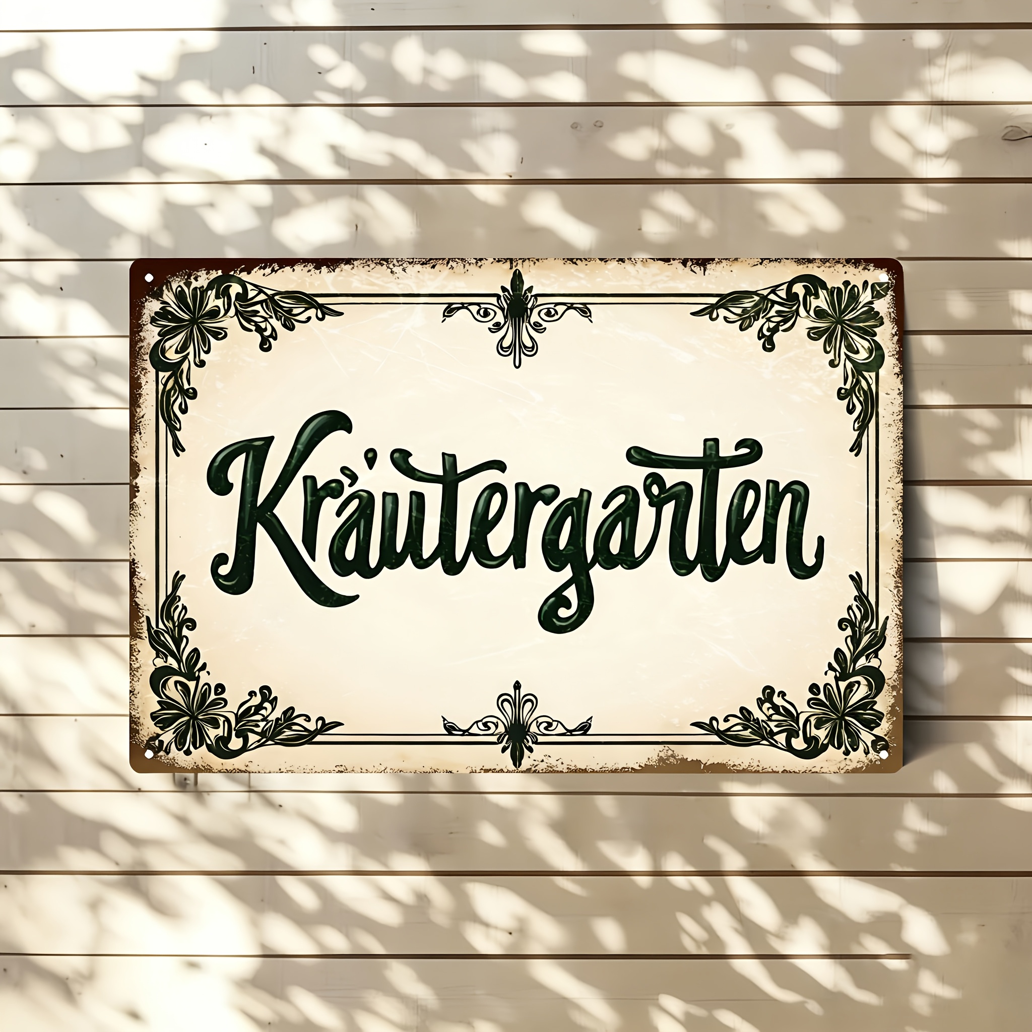 Image of 2d Flat, Wooden Plaque, Vintage German Wooden Wall Decor - Rustic Wooden Art Encyclopedia Frame, Suitable For Kitchen, Garden, Living Room Decoration - Durable Traditional