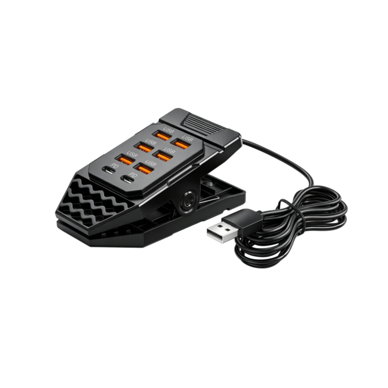 TEMU de charge rond USB-C 8-en-1 MeiGlobal 66W, chargeur rapide PD 8 ports, 6 USB-A + 2 Type-C, , compatible avec tous les smartphones, ordinateurs