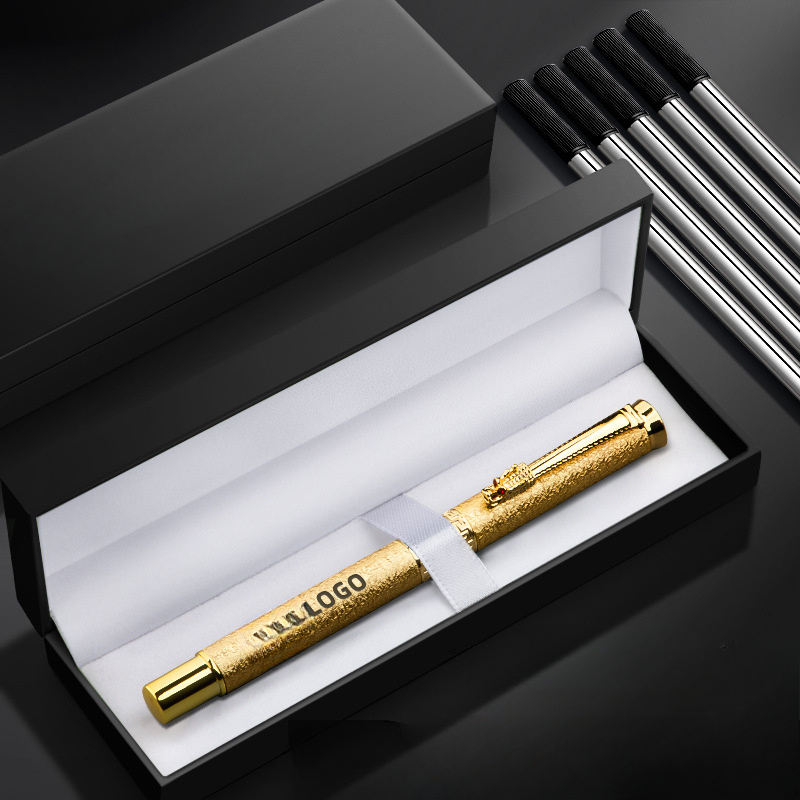 Image of Customizable Engraved Name Personalized High-end Signature Pen Metal Ballpoint Pen For Men And Women Round Ballpoint Gift Box, Teacher's Day Gift, Holiday Present