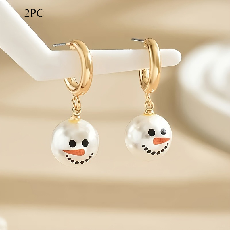 TEMU 2pcs Clous d'oreille Père Noël de Noël, Convient pour les vêtements de Noël