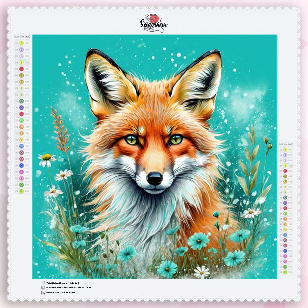 

Senterwan 5d Diy Diamond Painting Kit, Velvet Fabric, Large Size Fox And Flowers Animal Theme, Round Diamond Embroidery Mosaic Art, Wall Decor, For Christmas And Birthday Gifts