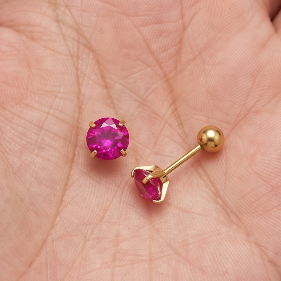 Women's Stainless Steel Artificial Gemstone Earrings, Romantic Gift