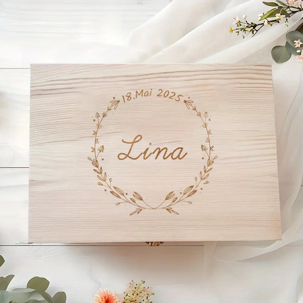 Personalized Lidded Storage Box, Custom Engraved Gift