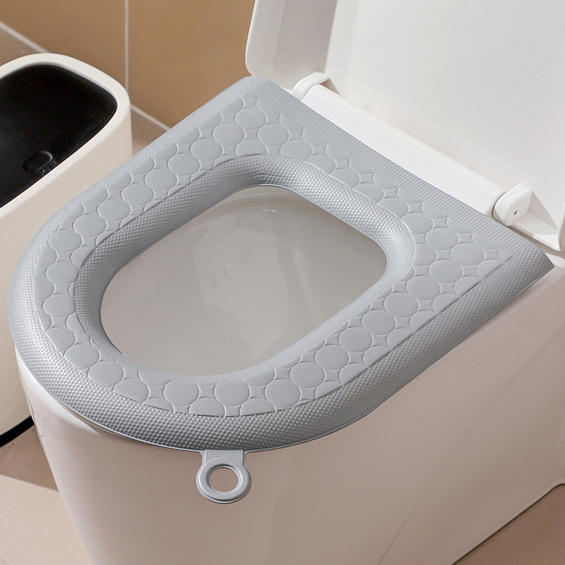 1pc Waterproof Cuttable Toilet Seat Cushion, 2025 New Style Seat Cushion, Reusable Eva Cushion Seat, Toilet Seat Cushion With Handle, Washable, Suitable For Home, Hotel, Dormitory