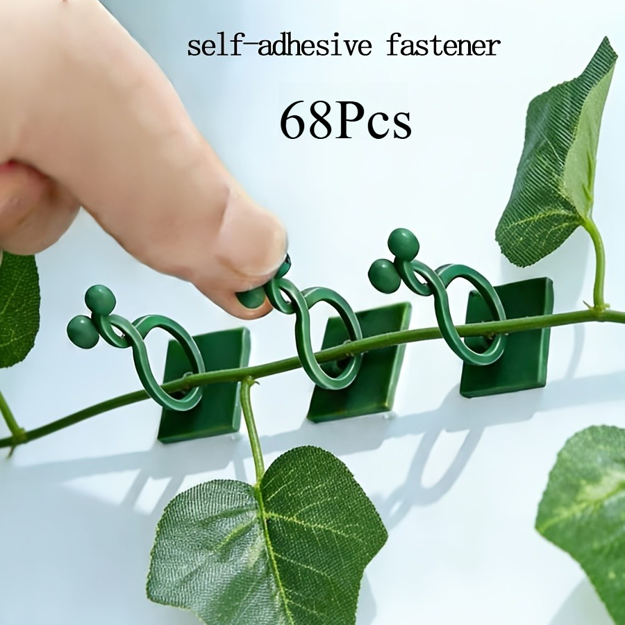 TEMU 68pcs Self-adhesive Plant Climbing Wall Hooks/vine Support Brackets - Wall Climbing Tool For Securing Vines, Holiday Decor Clips, Home Storage