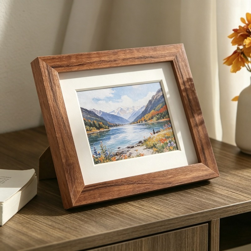 1pc Modern Minimalist Photo Frame Suitable for 4x6/5x7/6x8 Photos, Vertical Tabletop or Desktop Picture Frame with Vertical Orientation, Contemporary Rectangular for Wedding, Couple Portraits, for Office Decor - High-End Display