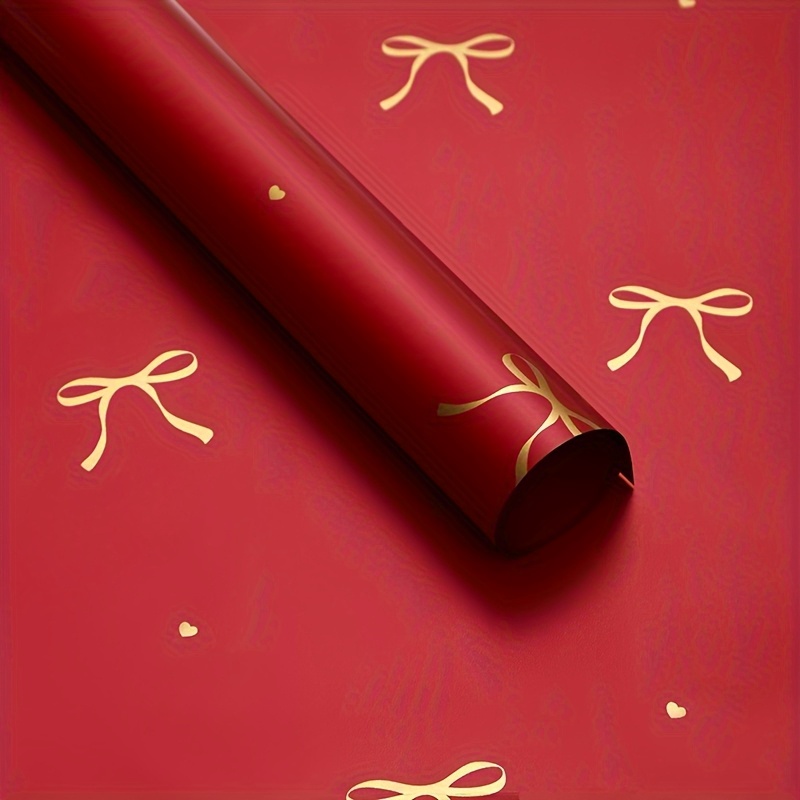 TEMU Lot de 5 Feuilles de Floral avec Motif Nœud - Papier d'Emballage de Haute Qualité pour Anniversaires, Mariages et Occasions Spéciales,