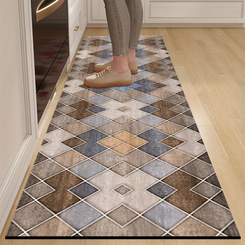 TEMU 1 tappeto da cucina diatomacea con stile patchwork a blocchi di , assorbente e ad asciugatura rapida, caratterizzato da un design facile. per