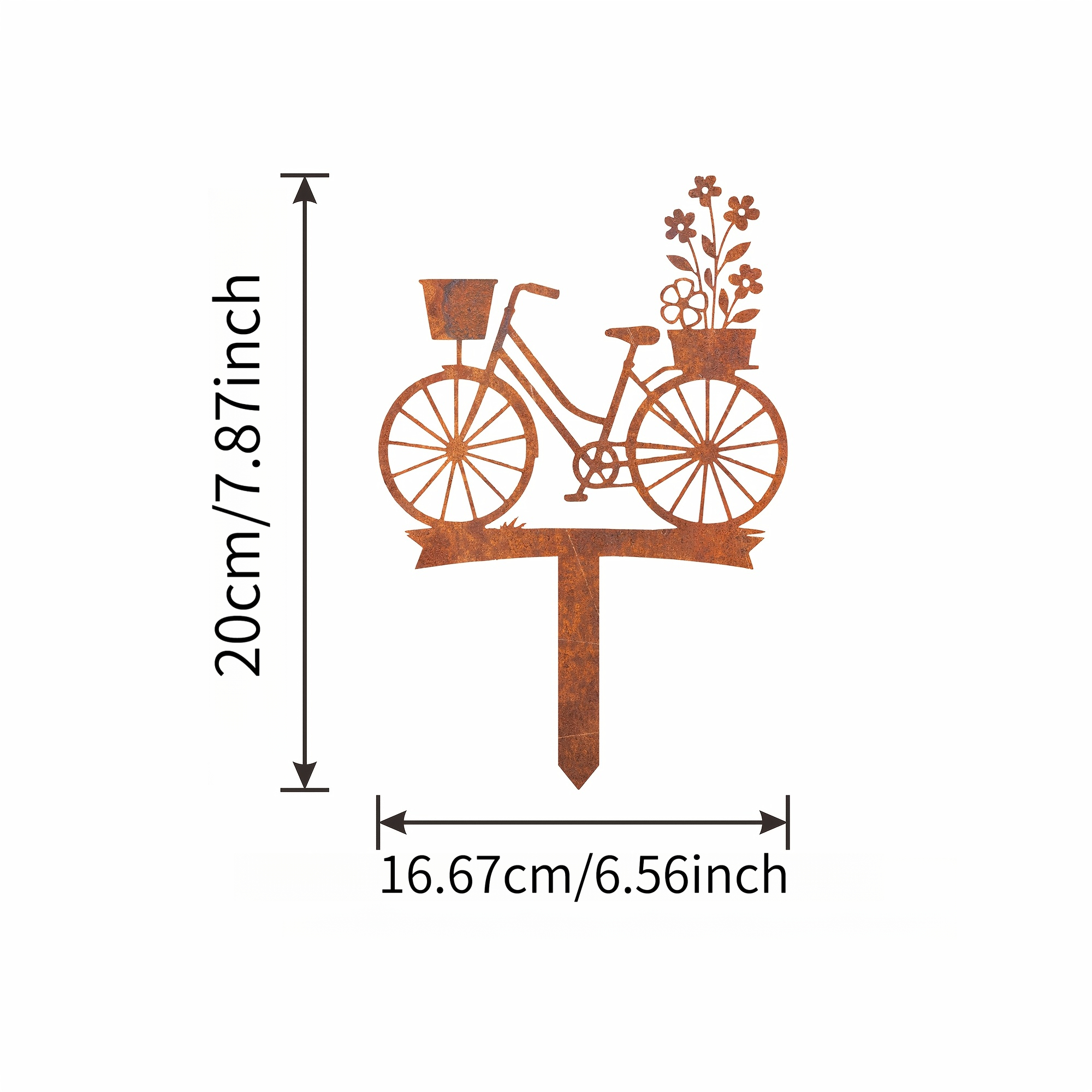 2d Flat - 【2d Flat】 2d Flat - [2d Flat] 2d Flat Printing, 1pc Bicycle Garden Insert Sign, Acrylic Decoration, Bicycle Enthusiast Garden Decoration, Retro Bicycle Gift For , Courtyard Insert Sign