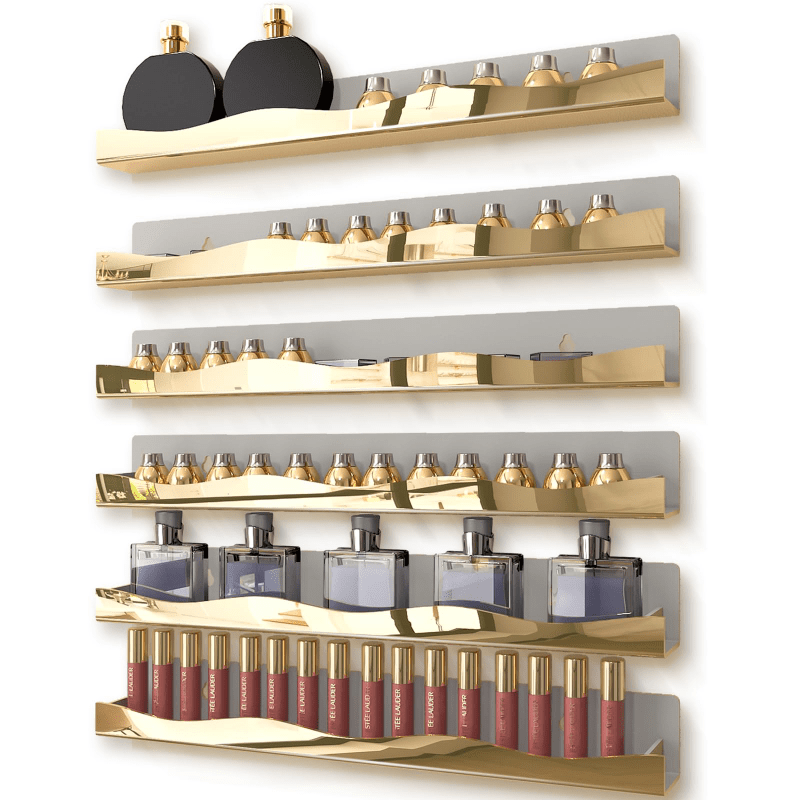 Image of Wall Mounted Nail Polish Organizer Rack, Makeup And Storage - Display Holder, Space-, Small Spaces, Dressing Table Bathroom