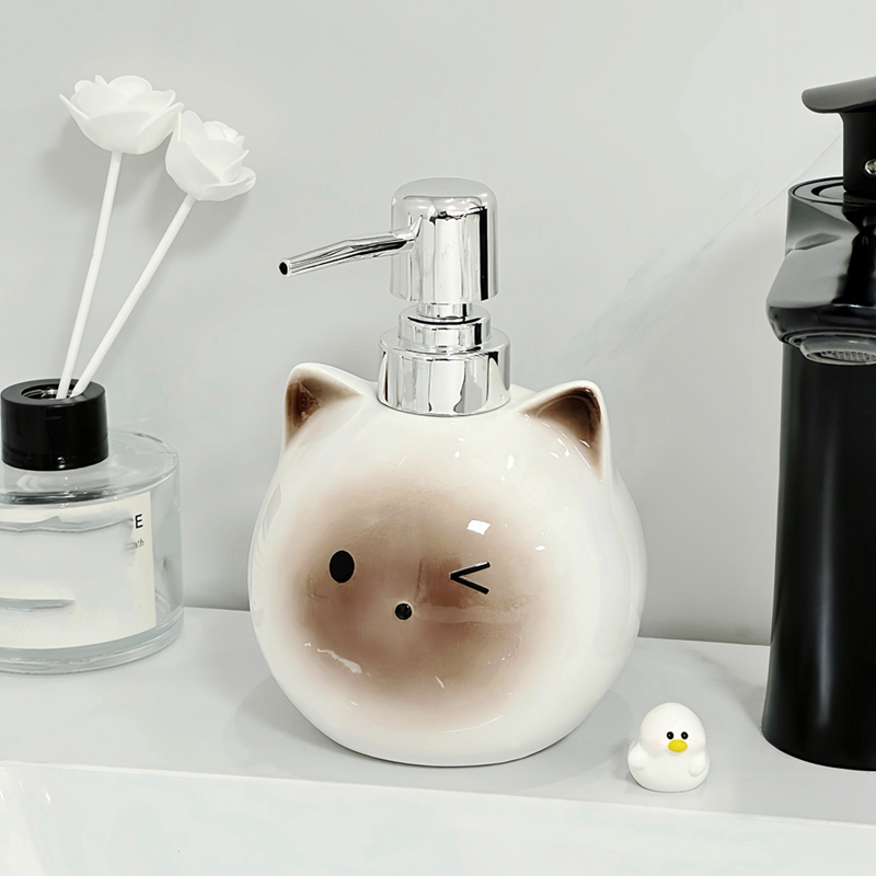 Ceramic Hand Soap Refill Bottle Bathroom Lotion Pump Bottle Cute Shower Gel Lotion Bottle Shampoo Lotion Refill Bottle