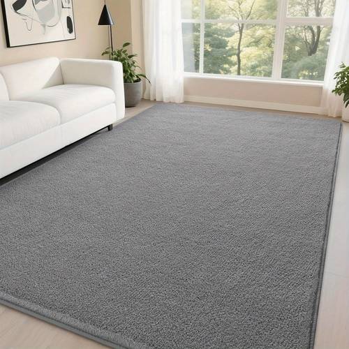 modern solid color low pile carpet non slip machine washable ultra soft area rug suitable for dorm living room bedroom tpr size options