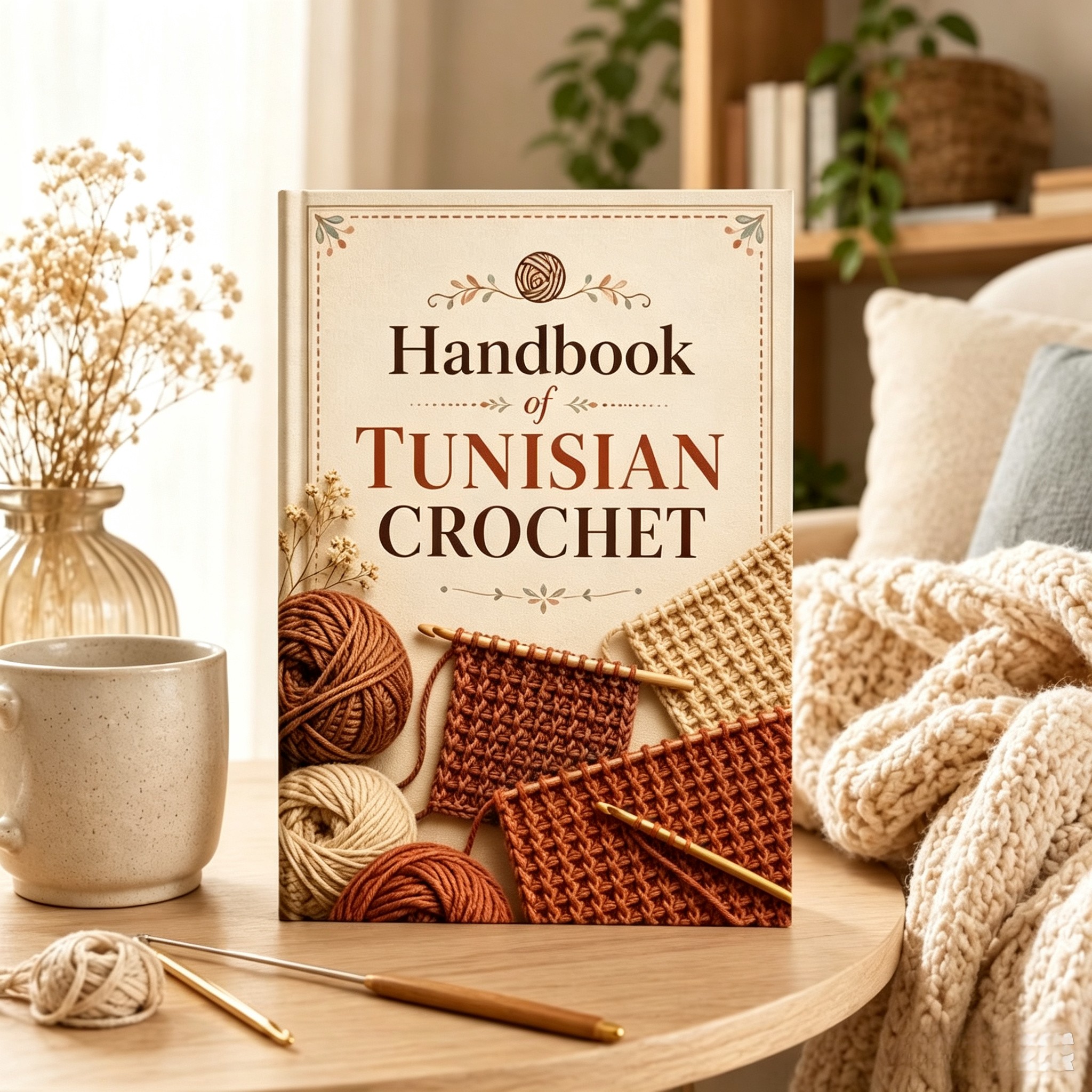 TEMU 1 pièce Manuel de crochet tunisien - Techniques de base du crochet adaptées aux débutants, techniques, modèles et notes de projets de fil main ,