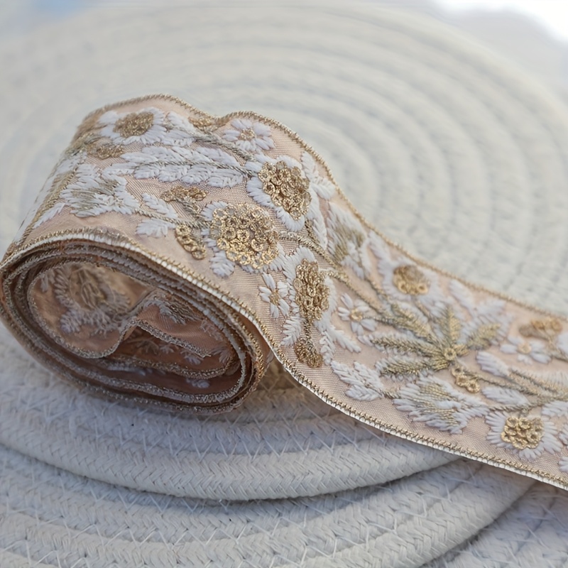 Golden Thread Lace Ethnic Style Embroidery Ribbon