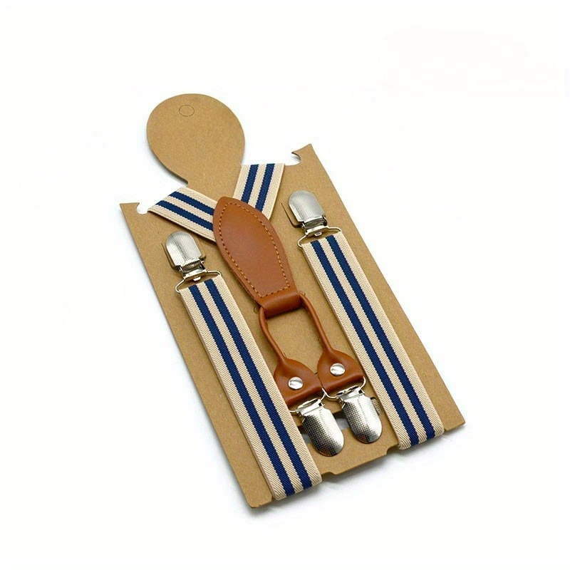 E-shop 1 Stück 4-Gliederer Elastischer Streifen Hosenträger, Vintage Hosen Gürtel, Herren Party Geschenk