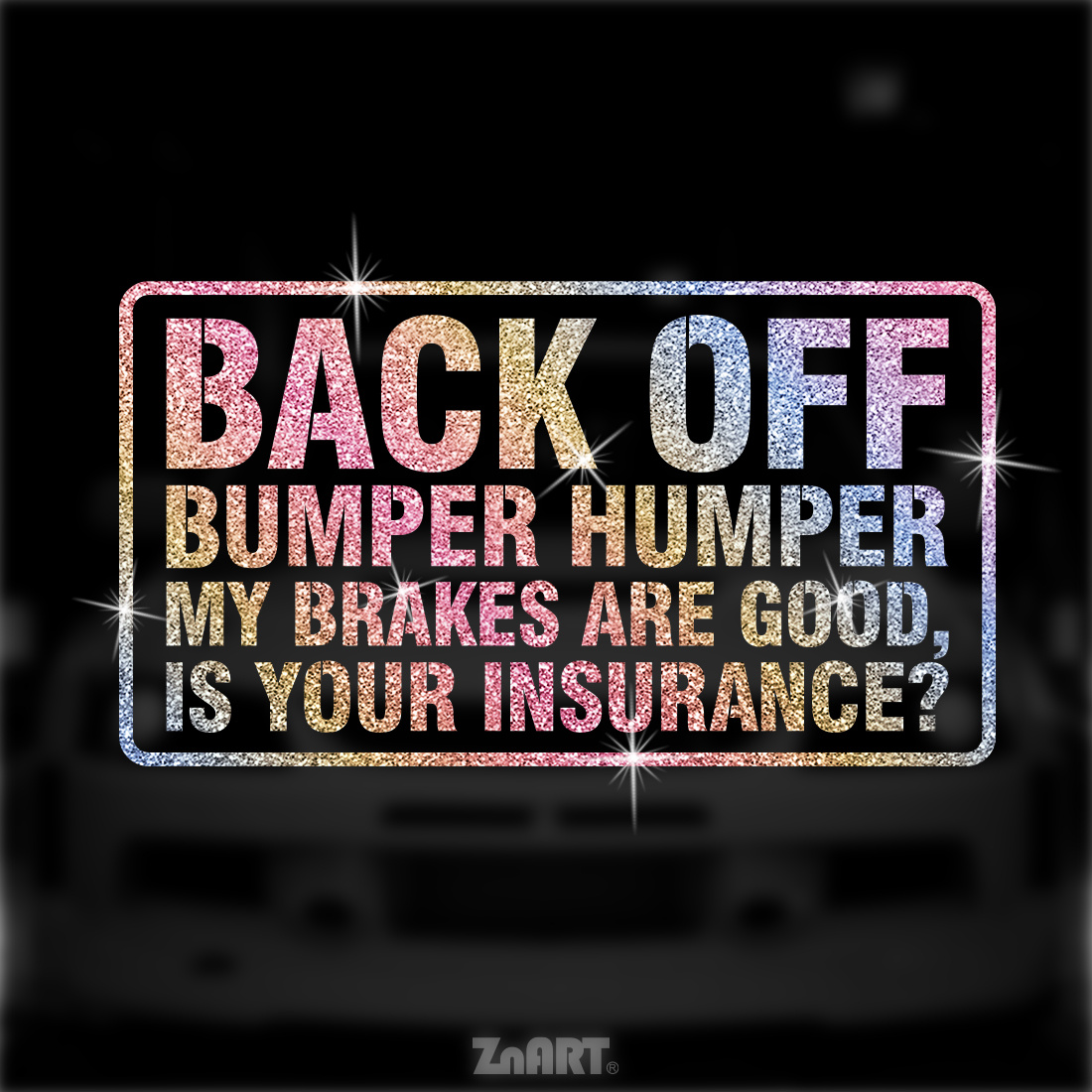 TEMU 2/ 3/ 5/ 10pcs "back Off Bumper Humper" Humorous Caution Design Creative Glitter Vinyl Decal, Suitable For Car, Truck, Motorcycle, Notebook,