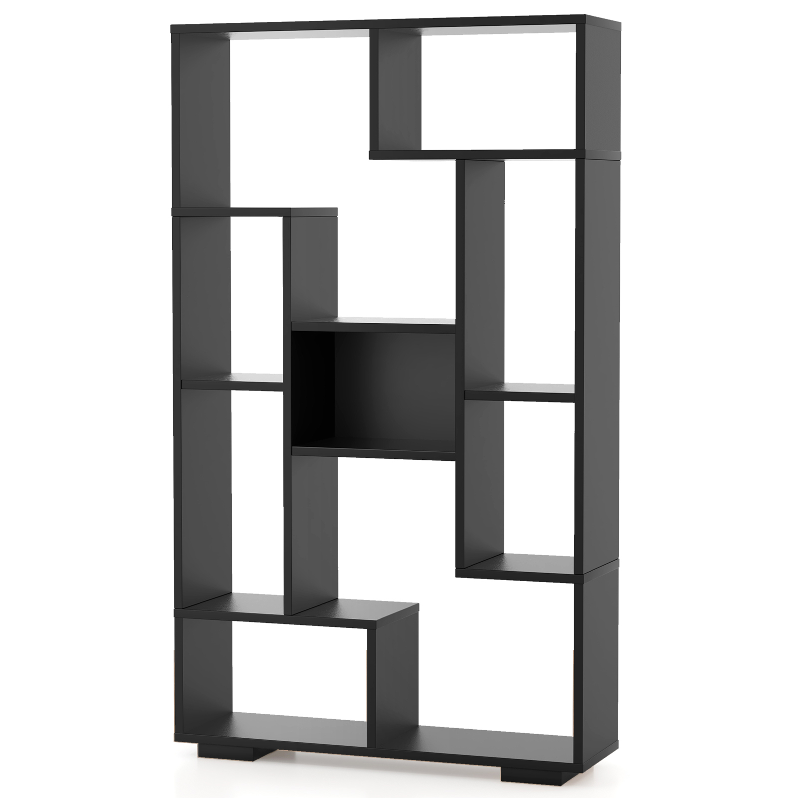 Image of 47-inch Modern Bookshelf Compatible For - Tall Freestanding Bookcase With Anti-tip System, Wood & Mdf Shelving Unit, Easy Assembly, Wide Base For, Office, Bedroom Storage Organizer (47" Height)