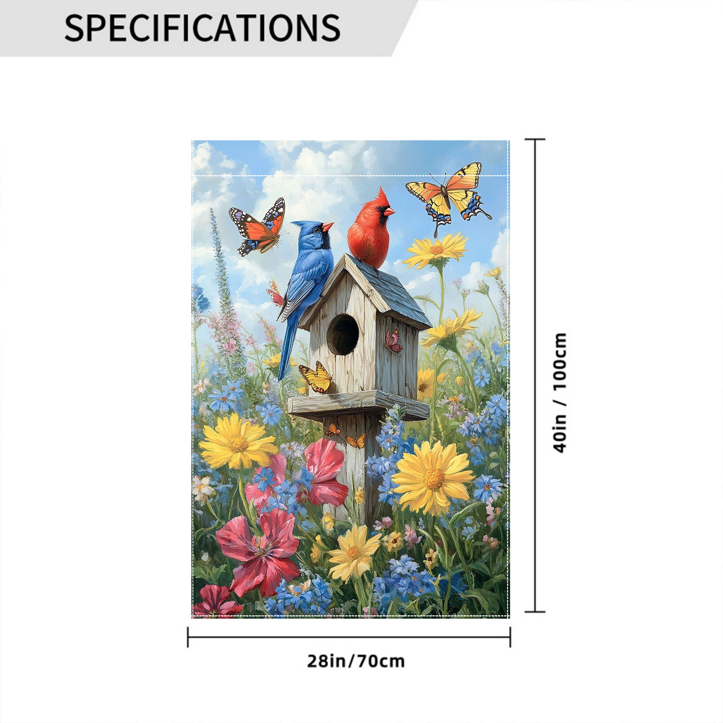 TEMU 1pc Flower Vacation Outdoor Decor 28x40 Inch Garden Decor Double Sided, Home Decor, Yard Decor, Outdoor Decor, Decor, Flag Only (14)