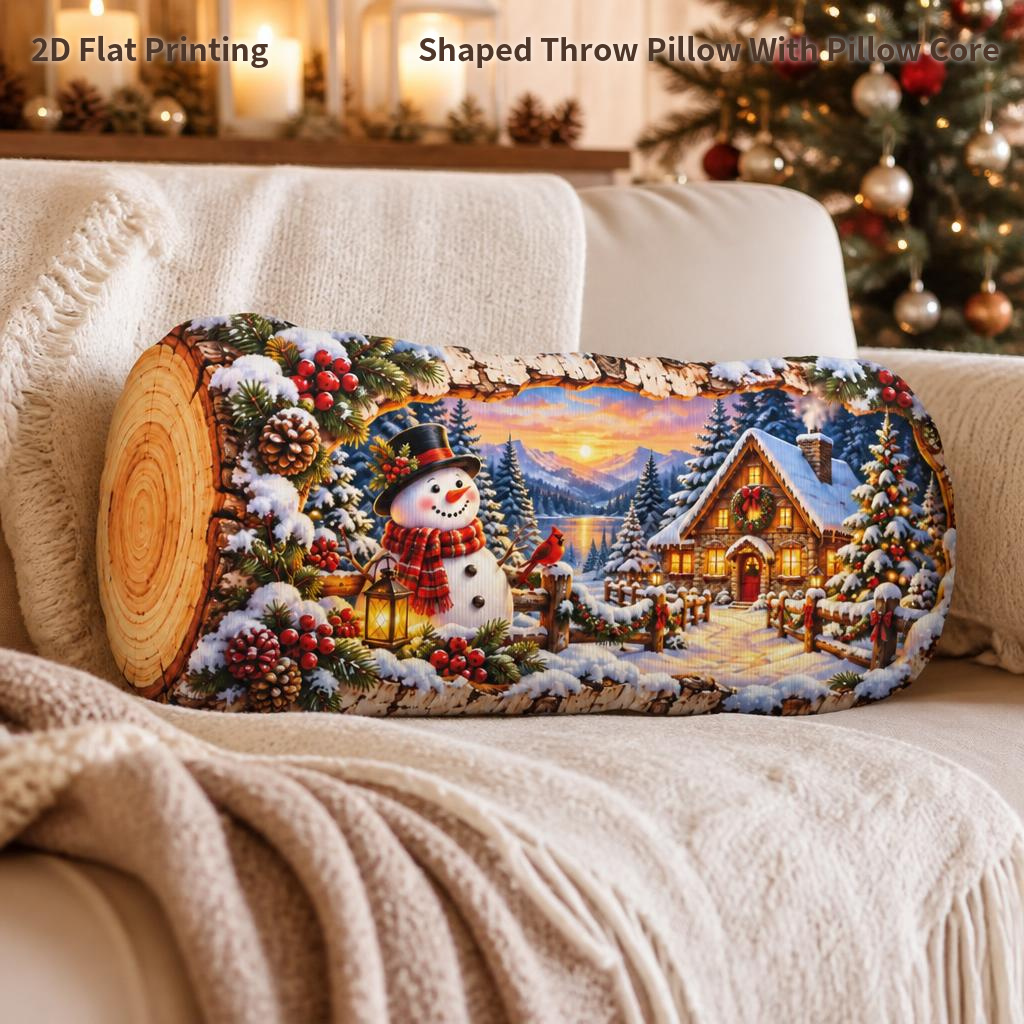 TEMU Cojín Decorativo con Forma de de Invierno con de y para Casa de Montaña, Impresión 2D, Almohada Rellena para Sofá, Dormitorio, Casa de Montaña y