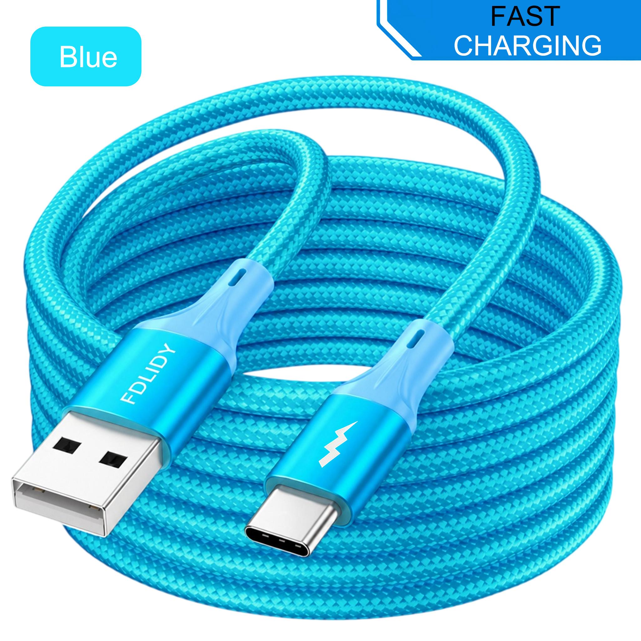 TEMU Cavo di Ricarica Rapida Tipo in Nylon, Cavo Caricatore da USB A a USB C per Ricarica Rapida, per iPhone 17 16 15 Pro Air, per for Samsung Galaxy