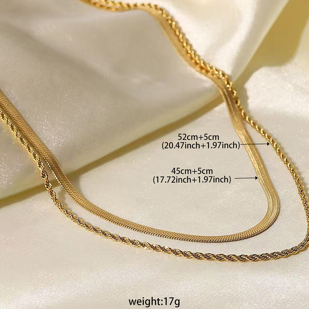 Creative Stackable Titanium Steel Necklace, Waterproof & Sweat-Resistant