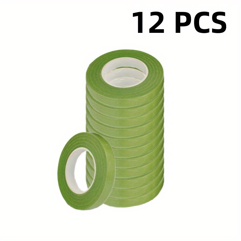 TEMU 12 Rolls Floral Tapes, Stem Wrapping Tape, Florist Tape, For Floral Craft Supplies, Bouquet Stem Wrapping, Wedding Bouquets (dark Green, Light