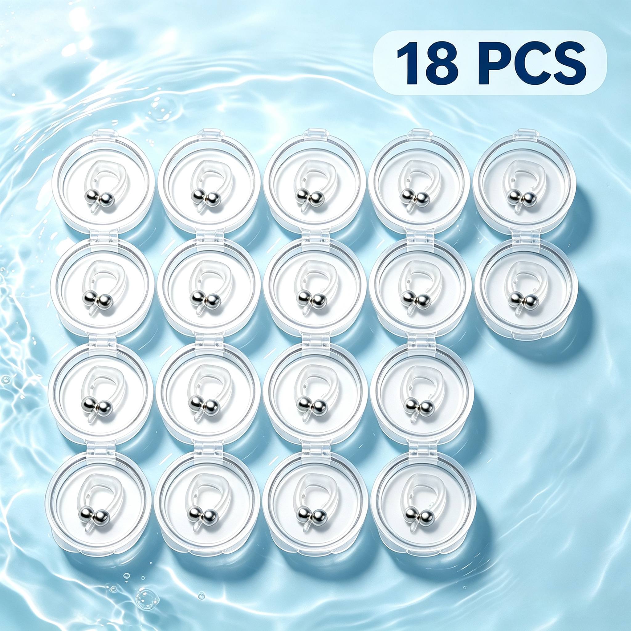 TEMU 18pcs Magnetic Nose Clip Set, Unisex. Lightweight And Portable, Easy To Carry And Store, Durable Material, And Remove, Non-compressive Fit,
