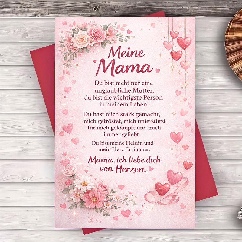 1 Greeting Card And 1 Envelope Beautiful Greeting Card For Mom Perfect For Mother's Day Birthday Or Special Occasions To Show Appreciation And Emotions From Adults To Mothers