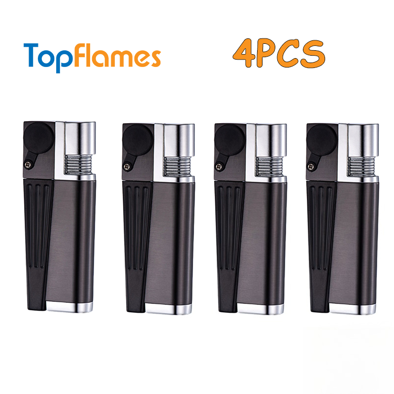 TEMU 4-pack (excluding Butane Gas): 2-in-1 Retro Folding Pipe Lighter, Metal Portable Soft Flame Inflatable Lighter, Spray Butane Gas Lighter,