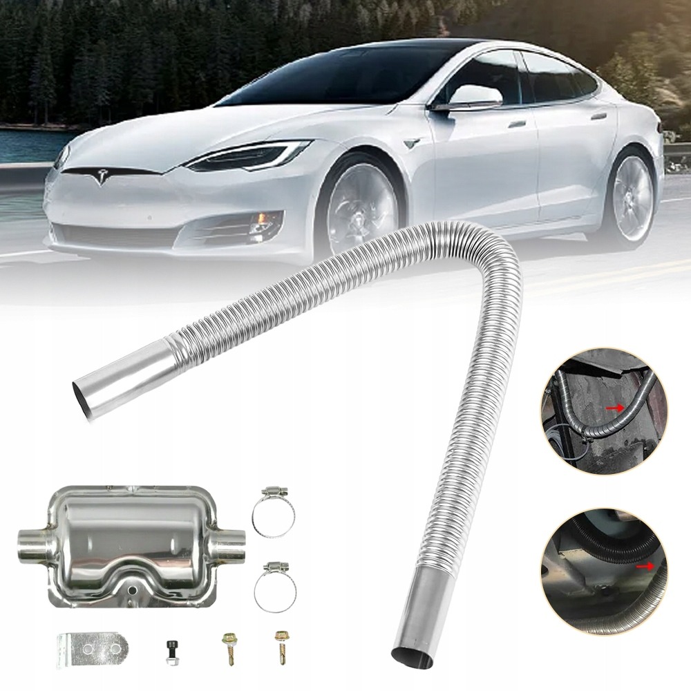 Image of Exhaust Hose For Generators Kit, 300cm Car Stainless Steel Exhaust Pipe And , With 2 Stainless Steel Clamps