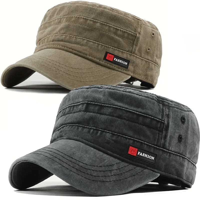 2pcs Adjustable Flat Top Hat, Lightweight And Versatile For Outdoor Activities - Stylish Black, Perfect Gift For Dad, Perfect For Parties And