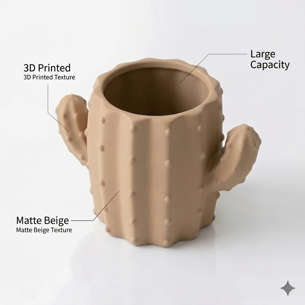 2pcs Cute 3D Cactus Pen Holder, Multi-Functional Desk Storage Box