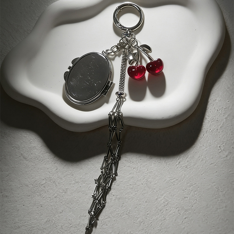 TEMU Fromalloy Lipstick Stand And Lip Gloss Keychain - Lipstick Storage Bag Key With Mini Makeup Mirror Keychain Easily Hung On Shoulder Bags,
