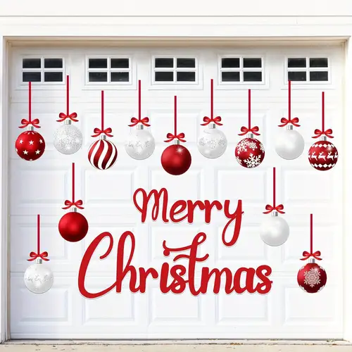 31pcs christmas garage door decorations magnets merry xmas ball holiday refrigerator fridge kitchen decor christmas decorations