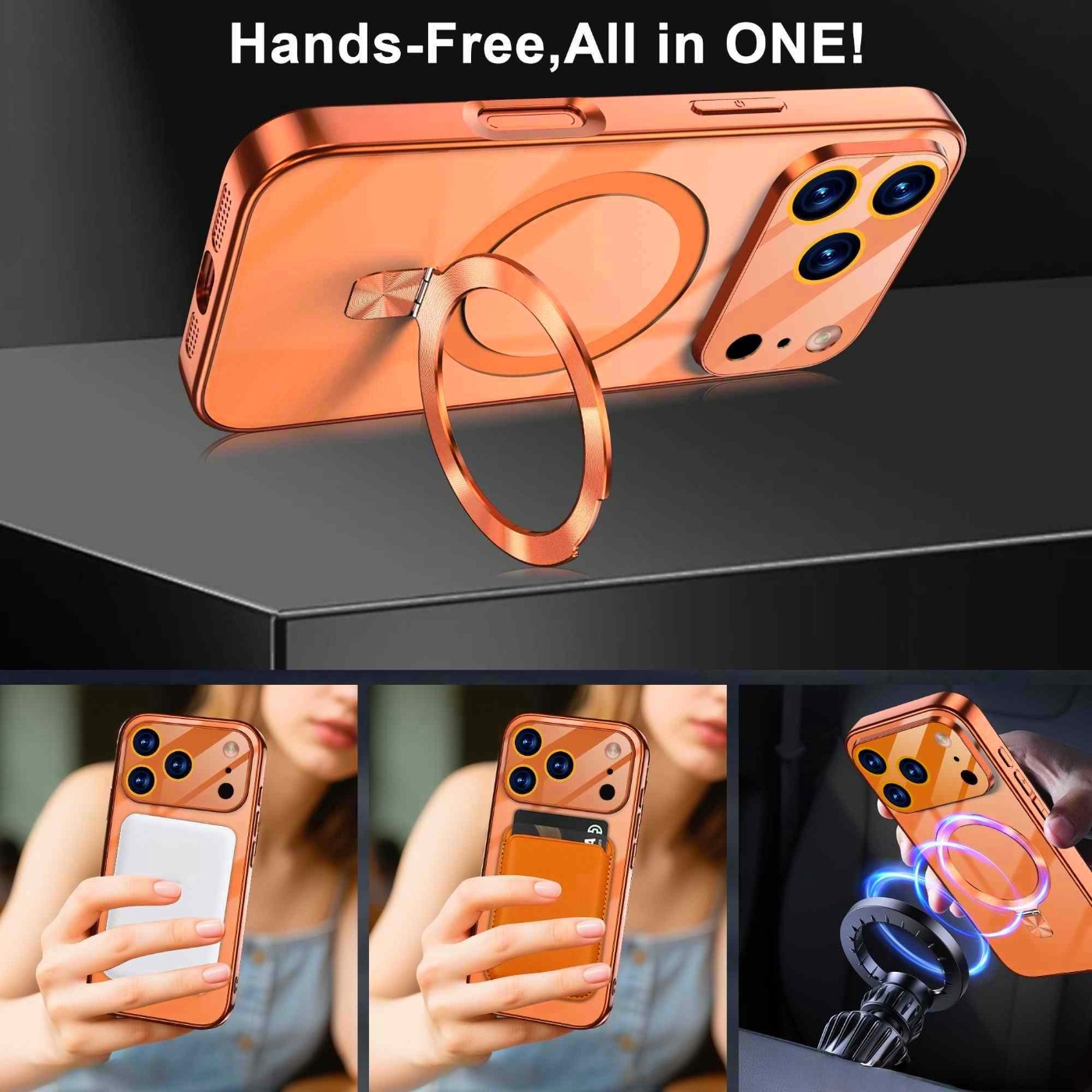 17 series original phone orange colors design luxury magnetic stand phone case sutible for iphone 17 air 17 pro   15 14 13 12 pro max high quality dust and   case scratch resistant surface that offers   protection after Product details 3