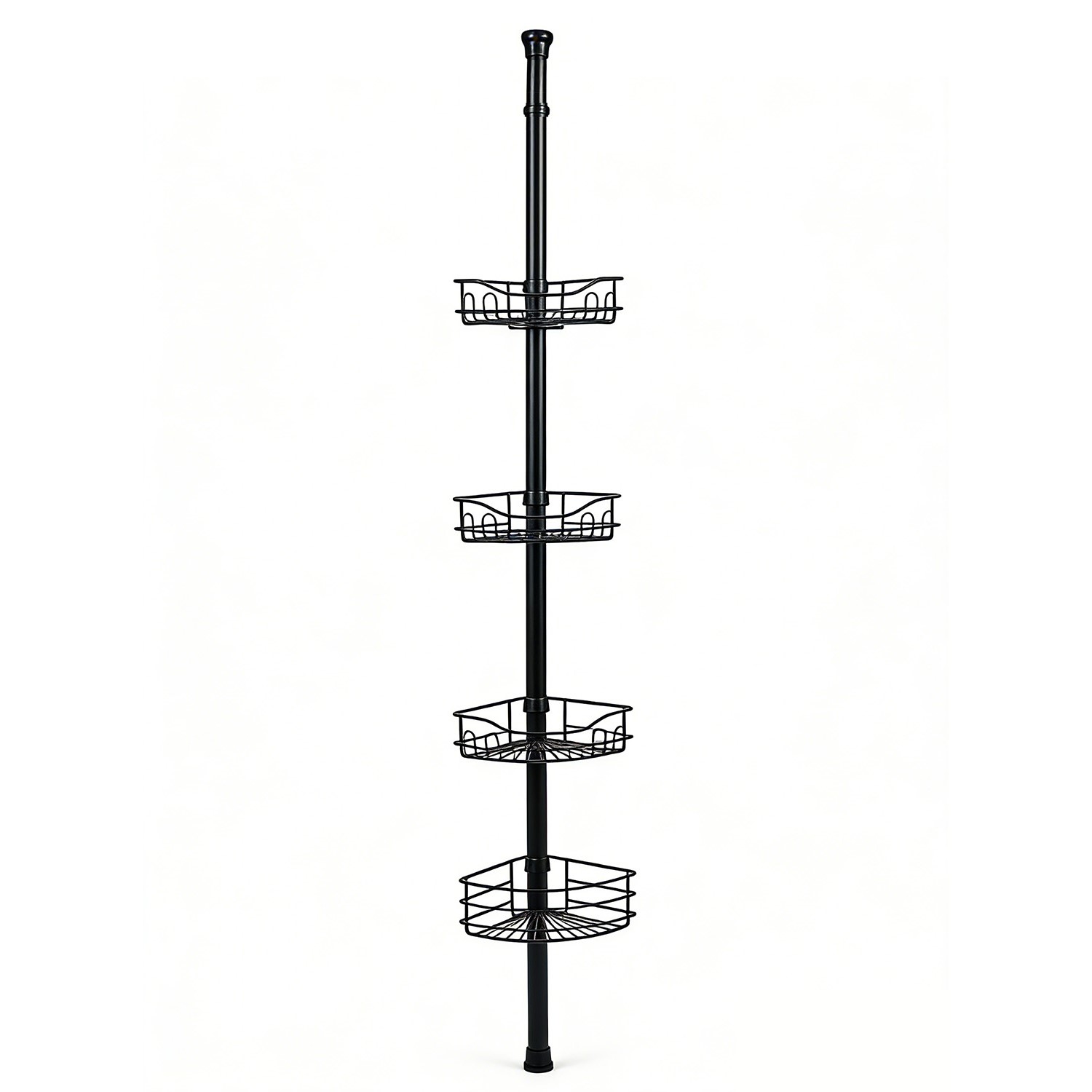 Image of Shower Shelf, Bathroom Shelf With 4 Shelves, Bathroom Shelf, Total Height 80-310cm, Adjustable Bathroom Shower Basket, Suitable For Bathrooms And Washbasins