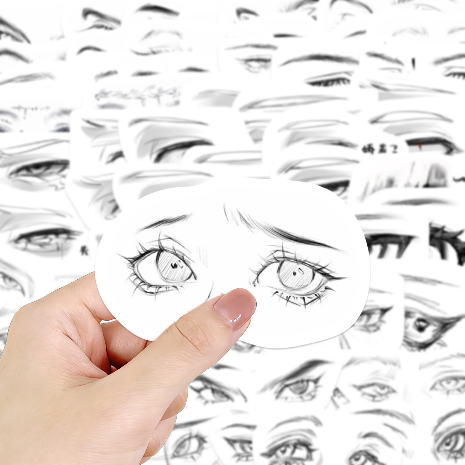 50개   스티커 눈 그림 스티커, 핸드북, 기타, 노트북, 여행 가방, 컴퓨터,  , 스케이트보드 장식용